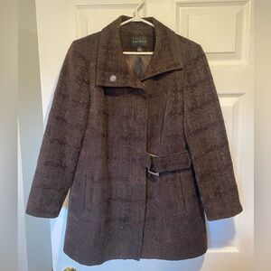Tribal Textured Brown Mid-Length Coat Size 10